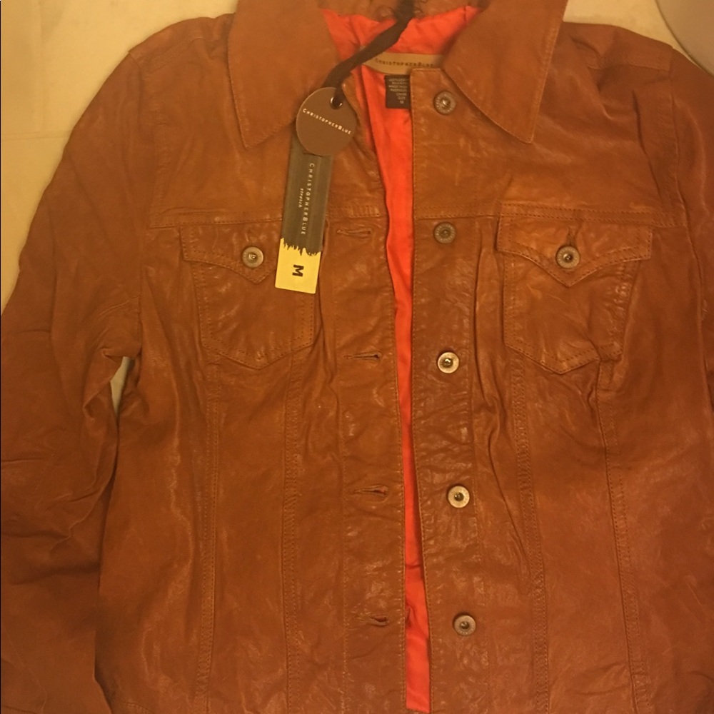 NWT 100% genuine leather N. Marcus jacket